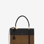 Saint Laurent Moss/Black Suede/Leather Moujik Top Handle Medium Bag
