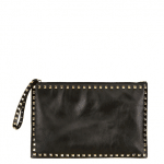 Valentino Black Rockstud Large Soft Pouch Bag