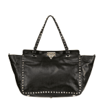 Valentino Black Rockstud Tote Medium Bag