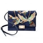 Valentino Blue Embroidered Close Up Shoulder Bag