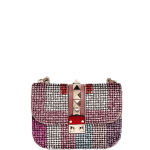 Valentino Pink Multicolor Rhinestone Rockstud Flap Small Bag