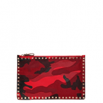 Valentino Red Camouflage Patchwork Pouch Bag