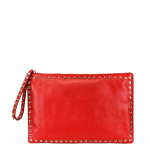 Valentino Red Rockstud Large Soft Pouch Bag