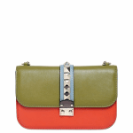 Valentino Rockstud Green/Orange/Blue Rockstud Flap Large Bag