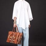 Valentino Tan Printed Tote Bag with Braided Handles - Resort 2015