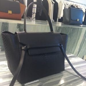 Celine Black Python Belt Tote Bag