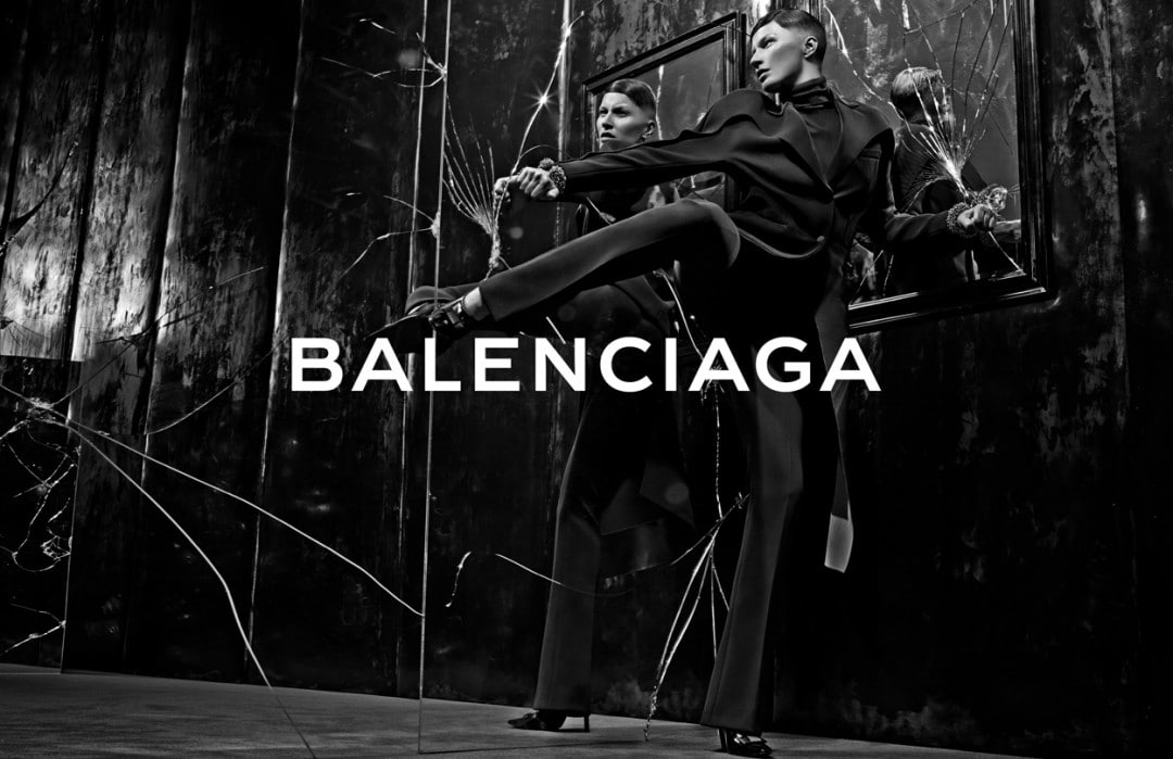Balenciaga Fall / Winter 2014 Ad Campaign features a Woven Backpack