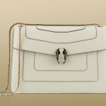 Bulgari Chalk Serpenti Flap Small with Two Gussets Bag