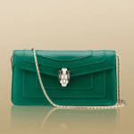 Bulgari Emerald Green Serpenti Flap Clutch Bag
