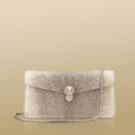 Bulgari Grey Lizard Serpenti Flap Clutch Bag