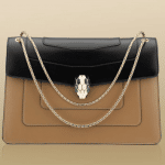 Bulgari Petra Brown/Black Serpenti Flap Small with Two Gussets Bag