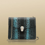 Bulgari Sky Blue Karung Serpenti Flap Medium Bag