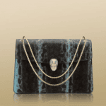 Bulgari Sky Blue Karung Serpenti Flap Small with Two Gussets Bag