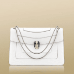 Bulgari White Serpenti Flap Small with Two Gussets Bag