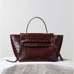 Celine Burgundy Crocodile Belt Bag