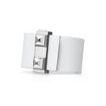 Hermes White/Capucine Red Imprevisible Bracelet Palladium Hardware