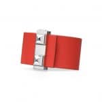 Hermes White/Capucine Red Imprevisible Bracelet Palladium Hardware 2