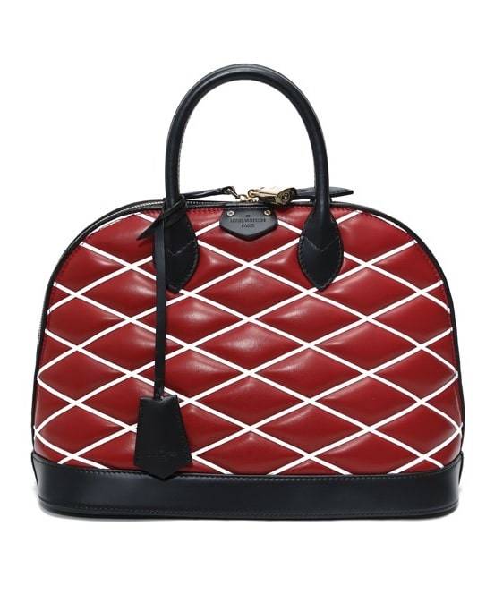 LOUIS VUITTON Authentic Alma BB Black Malletage Lambskin Shoulder Handbag