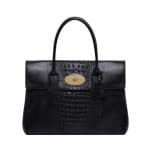 Mulberry Black Croc Printed Bayswater Bag