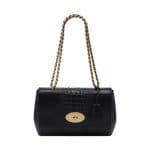 Mulberry Black Croc Stripe Lily Medium Bag