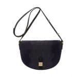 Mulberry Midnight Blue Croc Stripe Suede Tessie Satchel Bag