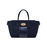 Mulberry Midnight Blue Suede with Calf Stripe Bayswater Buckle Bag