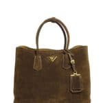 Prada Dark Brown Suede Double Bag