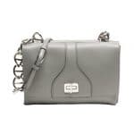 Prada Gray Vitello Soft Shoulder Chain Bag