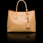 Prada Hazelnut Double Tote Medium Bag