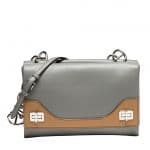 Prada Nude/Gray Vitello Soft Bicolor Chain Shoulder Bag
