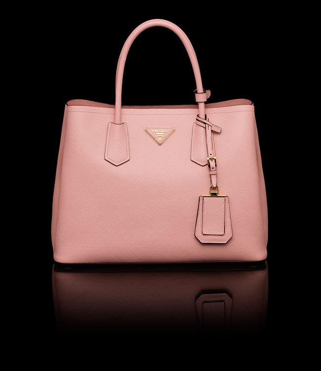 Prada Double Saffiano Leather Tote in Tamaris/Peach 