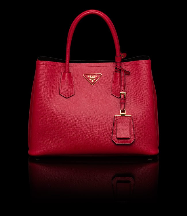 prada red tote bag