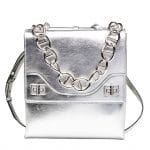 Prada Silver Vitello Soft Chain Shoulder Bag