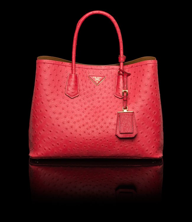 prada double bag red