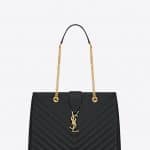 Saint Laurent Black Classic Monogram Matelasse Shopping Bag