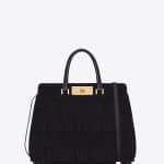 Saint Laurent Black Suede Fringed Trois Clous Medium Bag