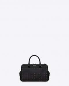 Saint Laurent Black with Silver Metal Studs Classic Baby Duffle Bag - Fall 2014