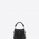 Saint Laurent Black with Silver Metal Studs Emmanuelle Bucket Small Bag - Fall 2014