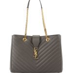 Saint Laurent Gray Classic Monogram Matelasse Shopping Bag