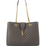 Saint Laurent Gray Classic Monogram Matelasse Shopping Bag