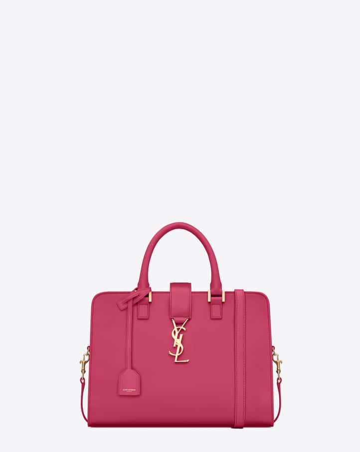 Saint Laurent Pink Calfskin Leather Small Monogram Cabas Bag