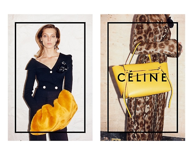 Celine Belt Tote Bag and Large Yellow Snood - Ad Campaign 2014