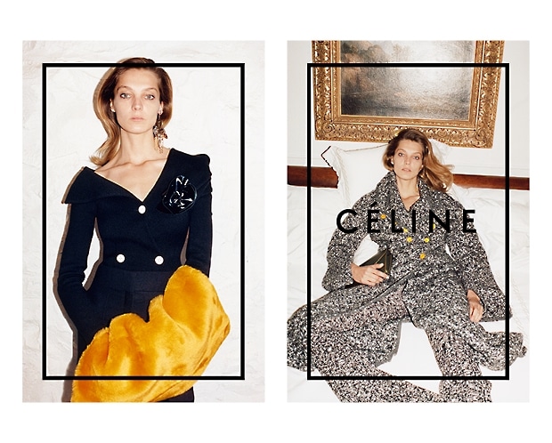 Celine Yellow Fur Snood - Fall Winter 2014 Ad Campaign