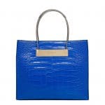 Balenciaga Blue Crocodile Cable Strap Shopper Small Bag