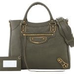 Balenciaga Olive Classic Metallic Edge Velo Bag