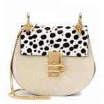 Chloe Black/White/Beige Pony Hair/Suede:Calfskin Drew Small Shoulder Bag