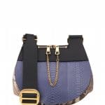 Chloe Blue/Beige/Black Python Drew Saddle Bag