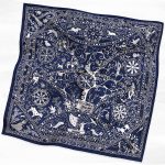 Hermes Blue Peuple du Vent Giant Bandana