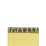 Bottega Veneta Chartreuse Snakeskin Trim Intrecciato Clutch Bag - Fall 2014