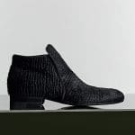 Celine Black Astrakhan Stamped Pony Calfskin Bootie Slipper - Winter 2014